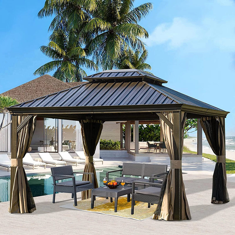 Garden Waterproof roof gazebo tent gazebos aluminum luxury pavilion outdoor for rest