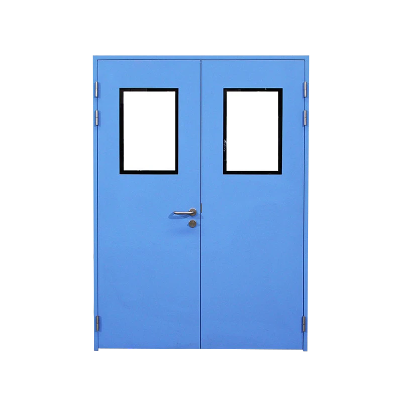 Manual double-leaf swing steel door