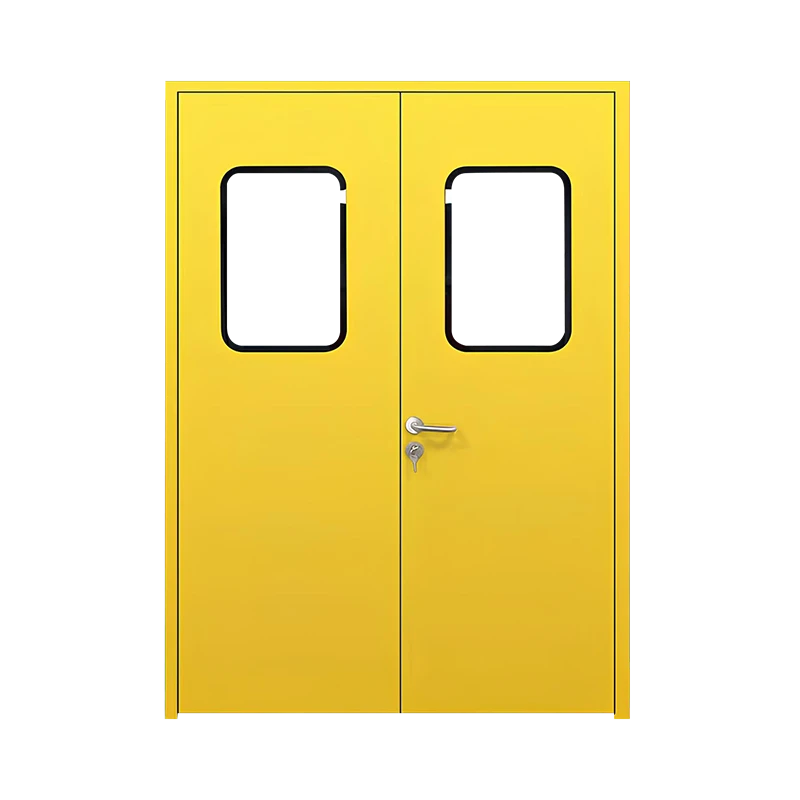 Manual double-leaf swing steel door