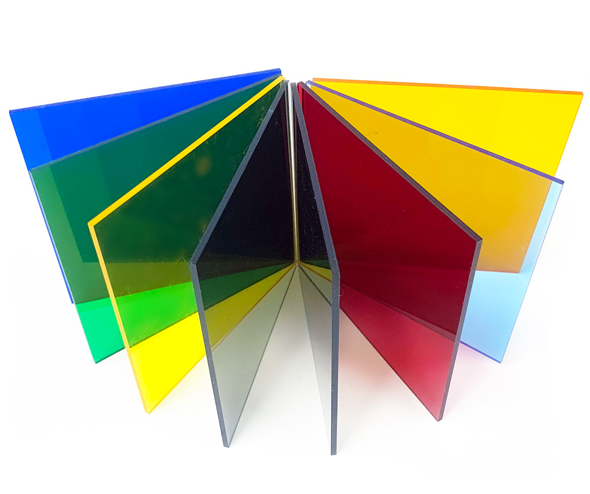 Cast translucent colored acrylic plastic board