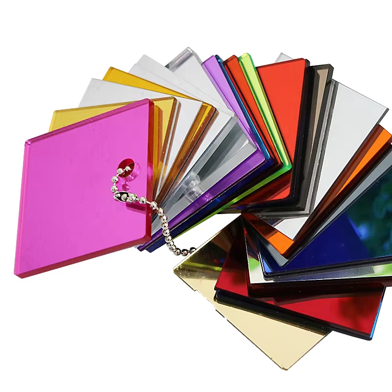 Rose gold and silver mirror acrylic plexiglass plate