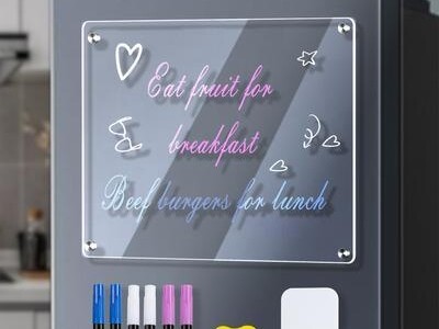 Acrylic message board, practical aesthetics on refrigerator