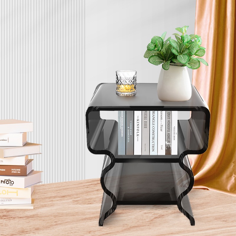 Acrylic bedside table display rack - combining aesthetics and storage seamlessly