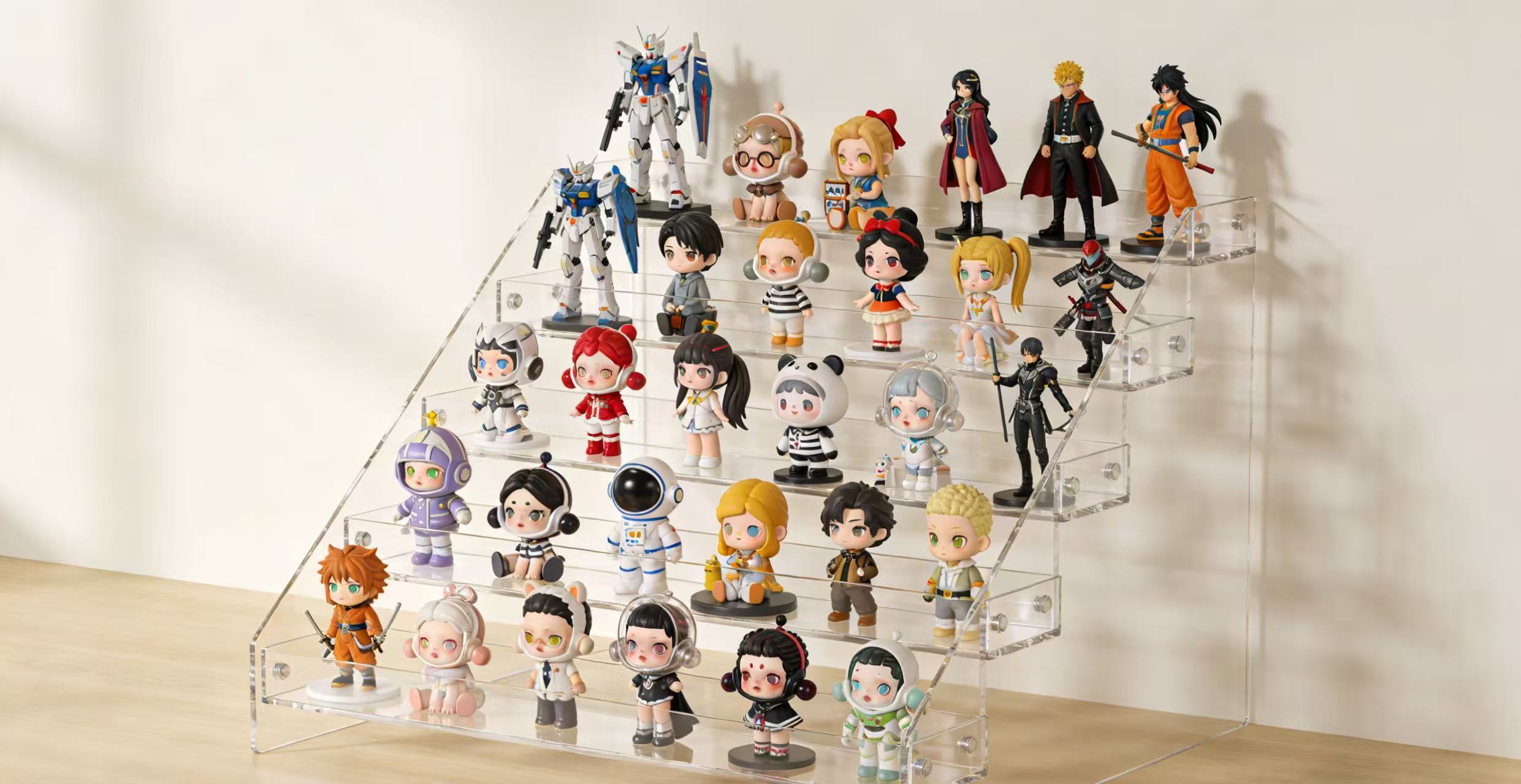 An acrylic toy storage shelf that captivates at first glance