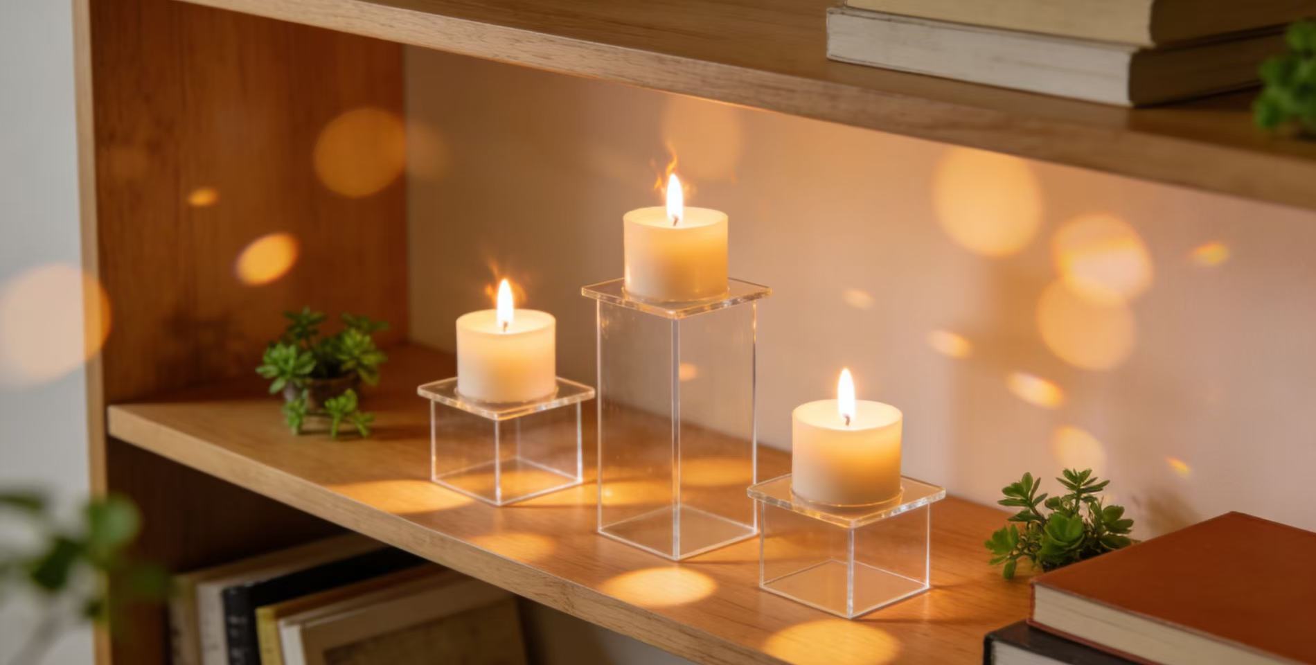 Acrylic candle holder, bringing warm light and poetry into your home