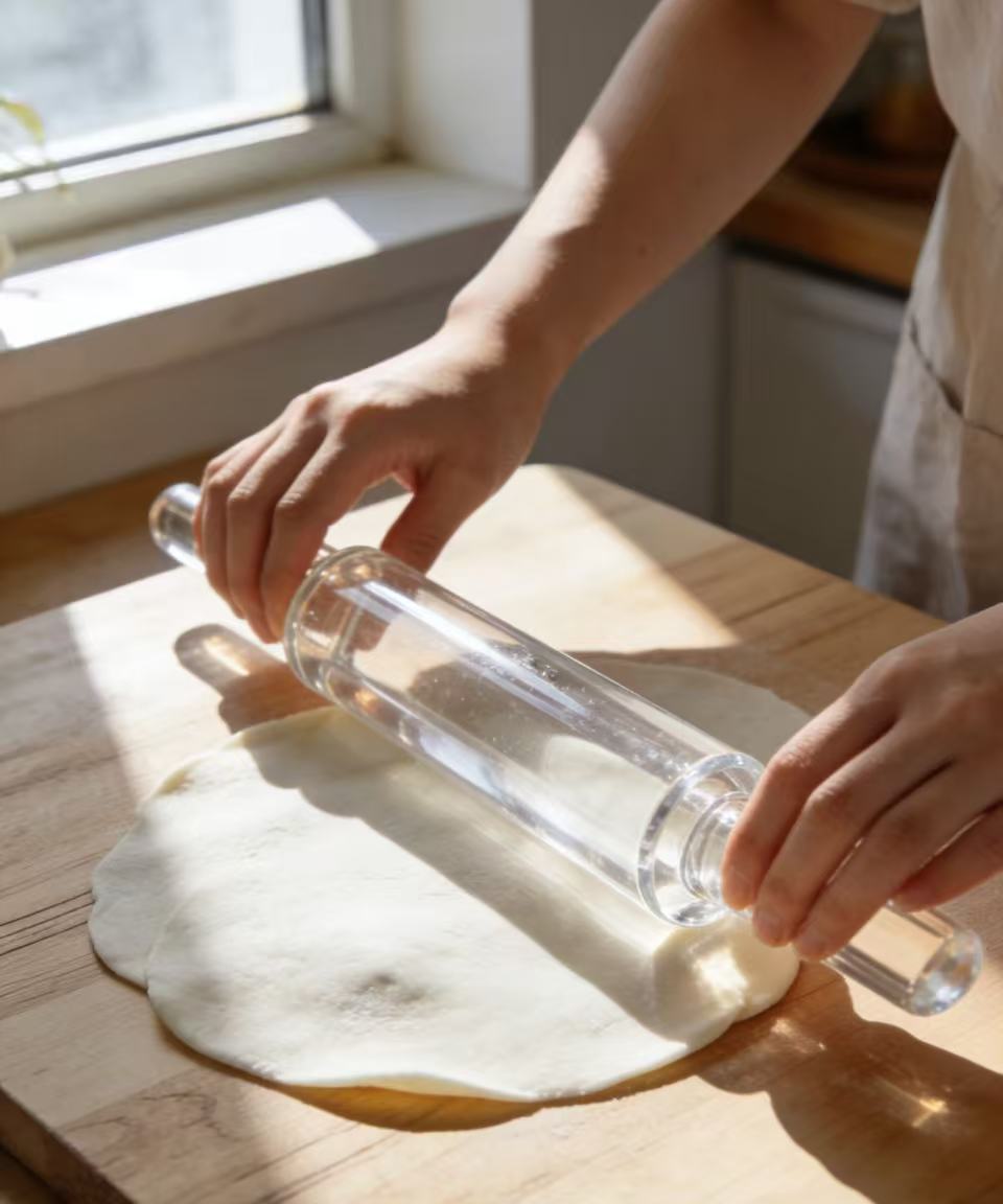  Kitchen rolling pin hard to clean? Acrylic material cleans with just a rinse