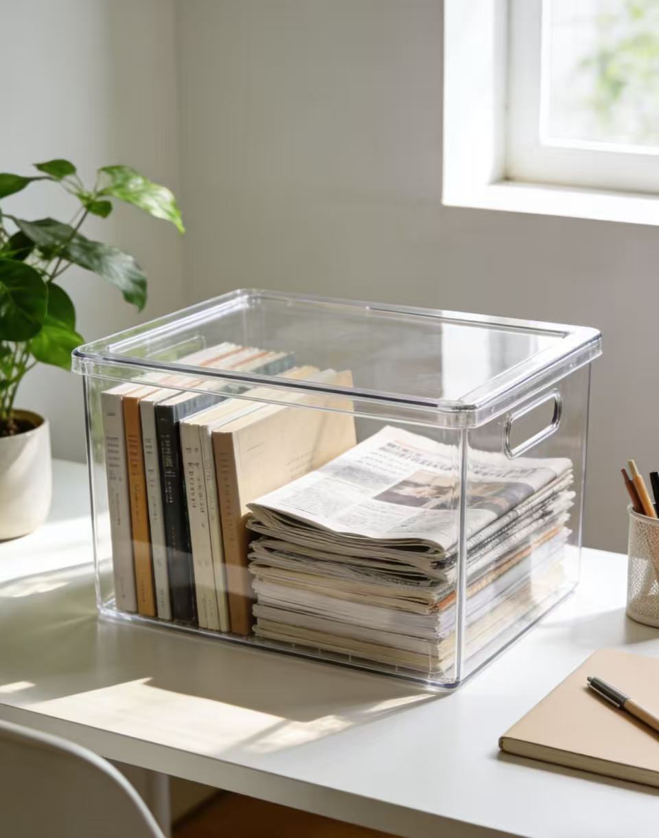 Acrylic Book and Newspaper Organizer: Cleanliness and Aesthetics in One