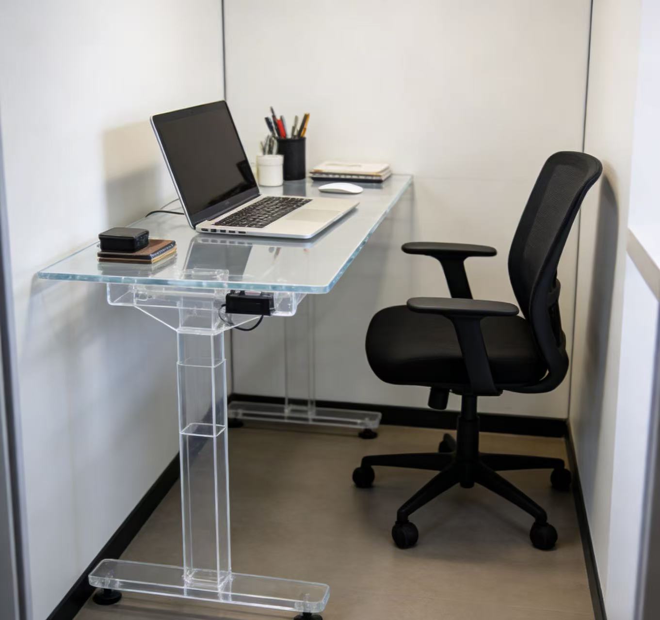 Acrylic Computer Desk Small Space Office No Crowding