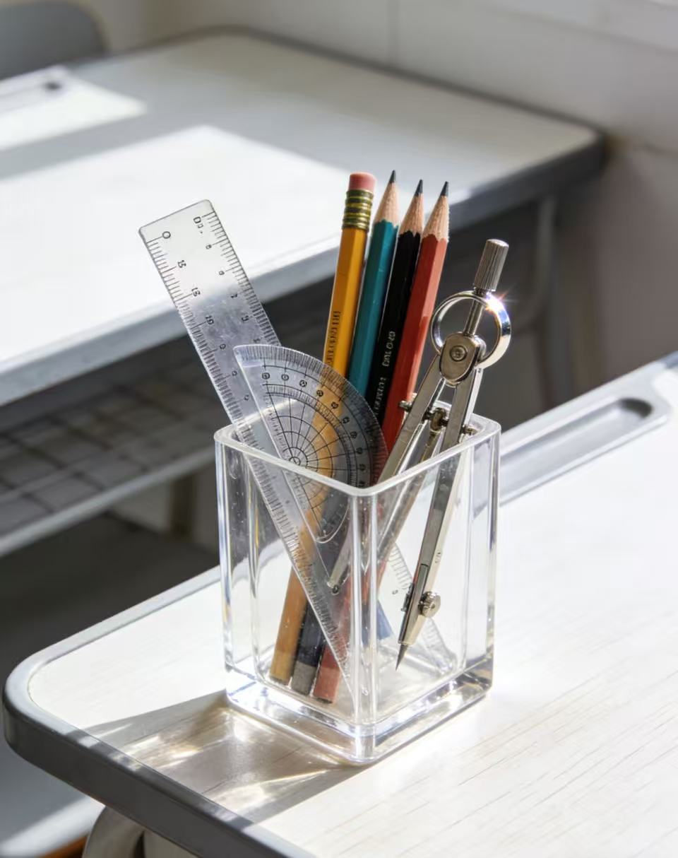 Multi-functional Acrylic Pen Holder: Essential for Students' Storage