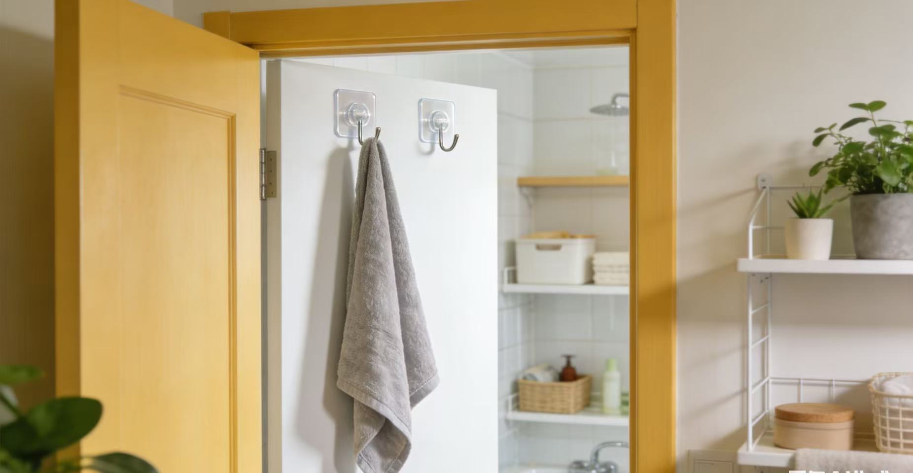 Renters 'paradise! Acrylic wall hooks that don't require nails and won't damage walls are a real lifesaver