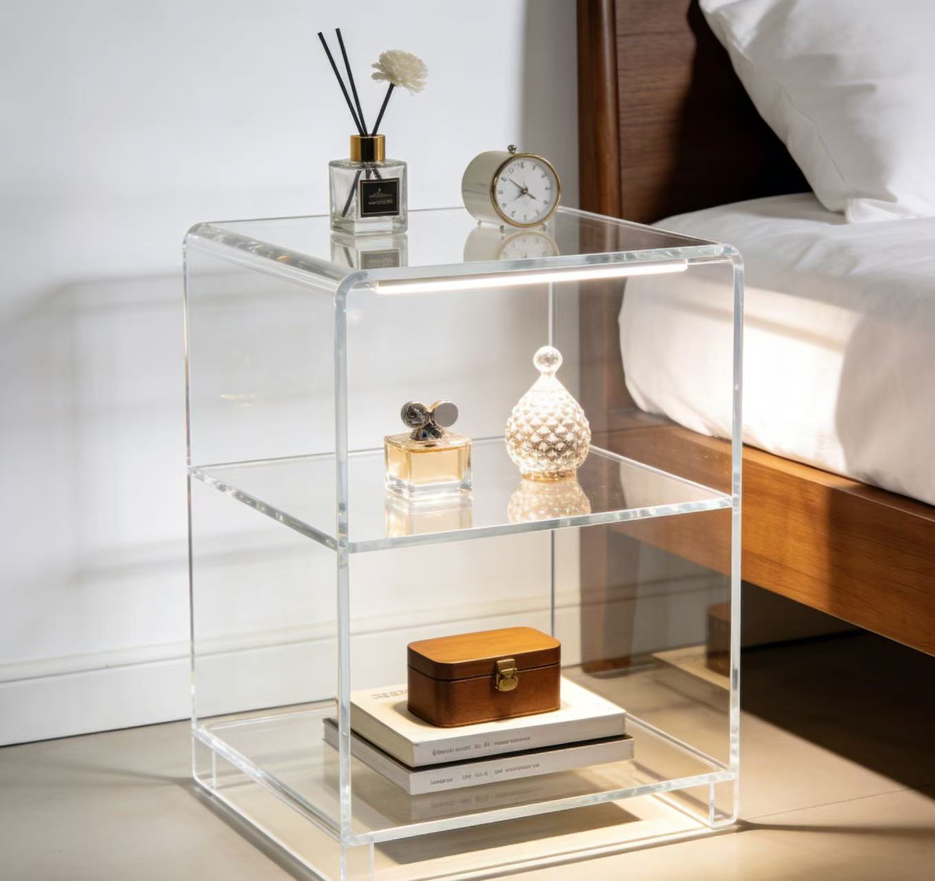 Acrylic Bedside Table Display Stand