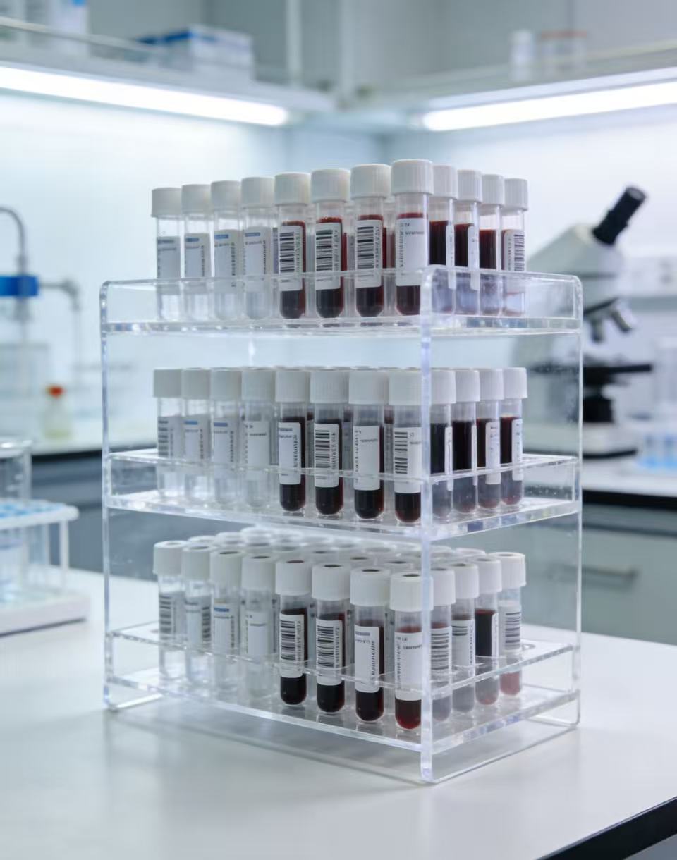 Transparent Acrylic Rack Improves Laboratory Efficiency
