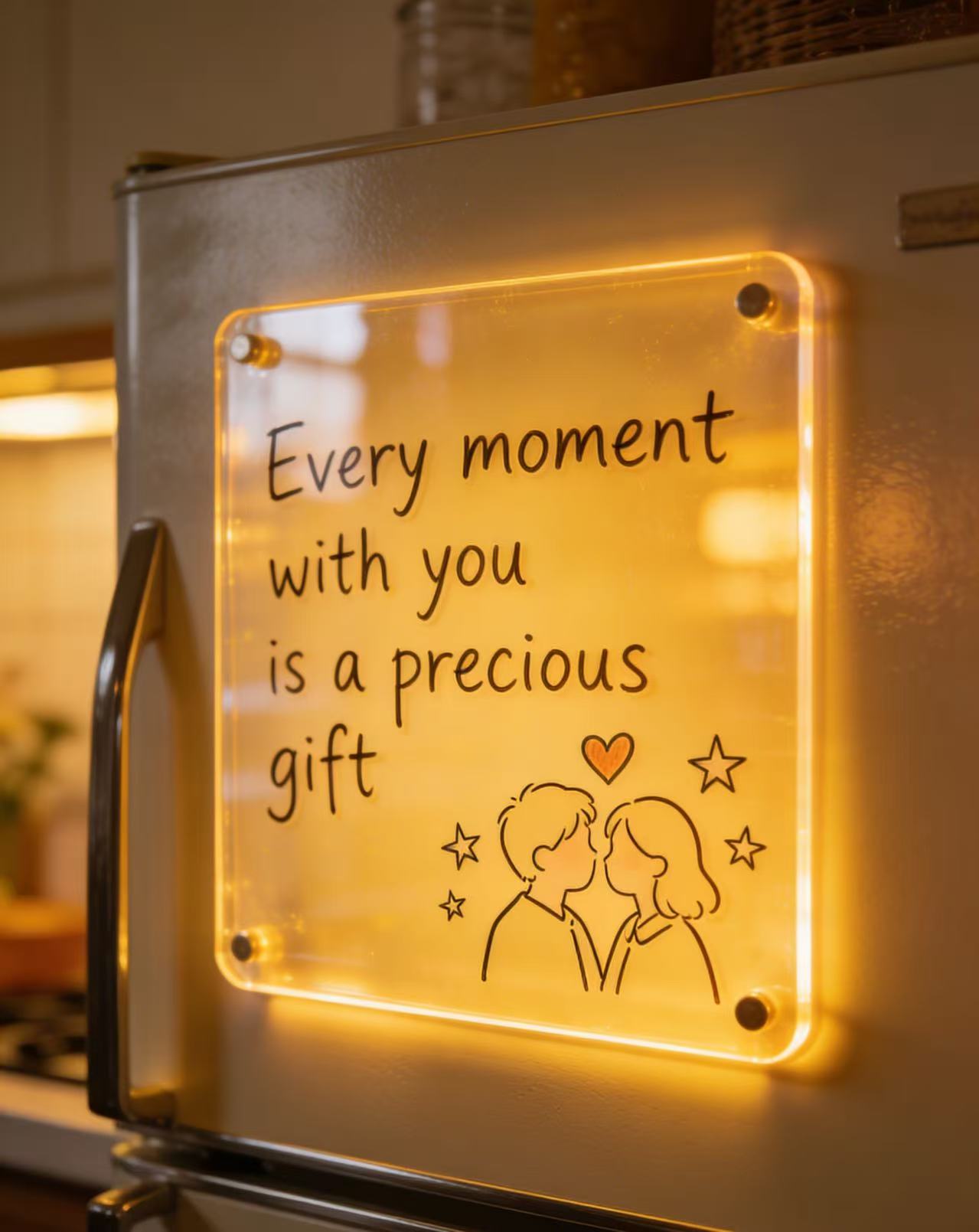 Acrylic refrigerator message board, hiding all the love of the morning and evening