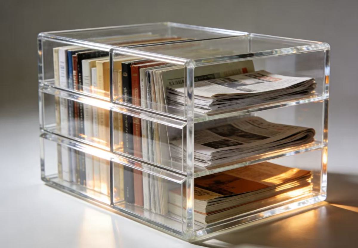 亚克力书籍报纸收纳盒2