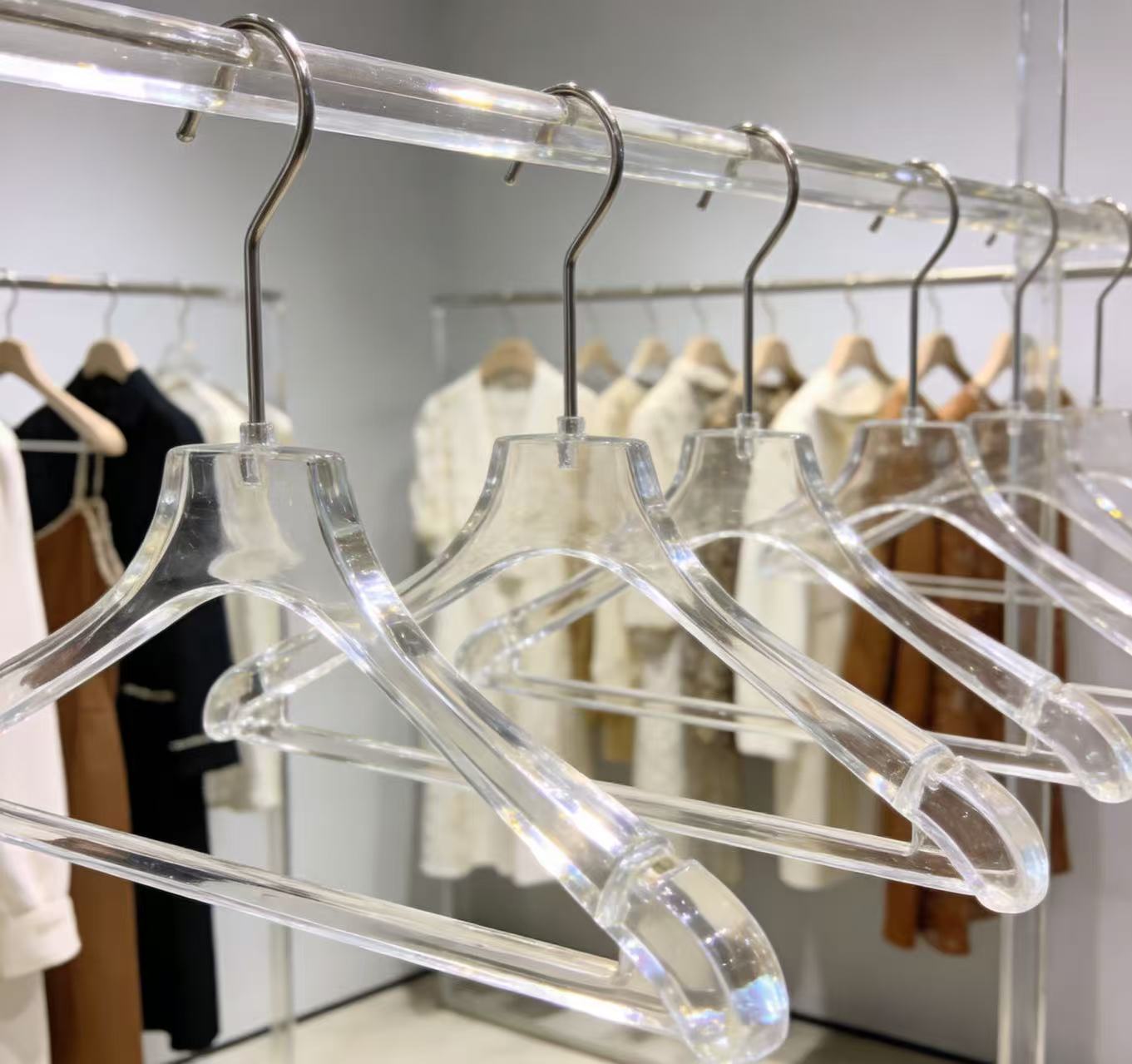 Acrylic coat hanger: More refined than traditional designs