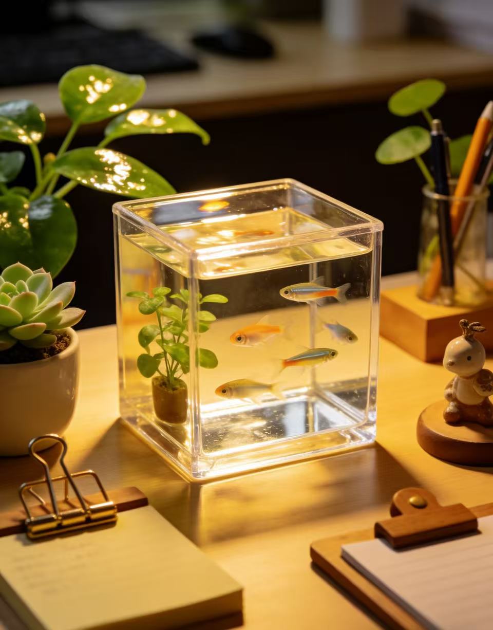 Desktop Mini Aquarium: A Healing Office Companion