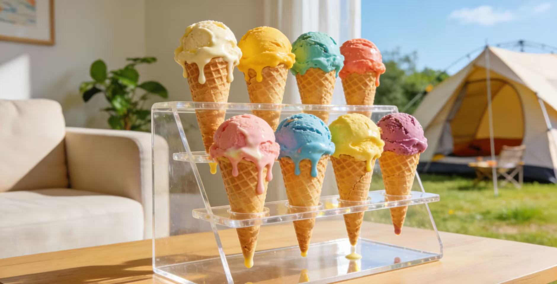 Summer vibe collection now live! Acrylic ice cream stand unlocks refreshing coolness