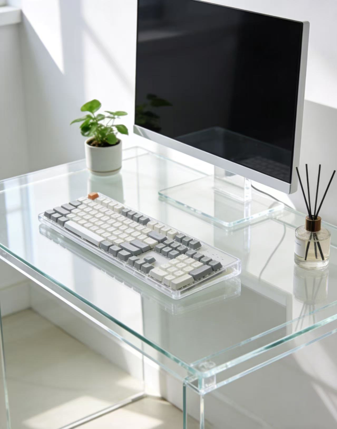 A desktop ambiance enhancer – Acrylic computer desk