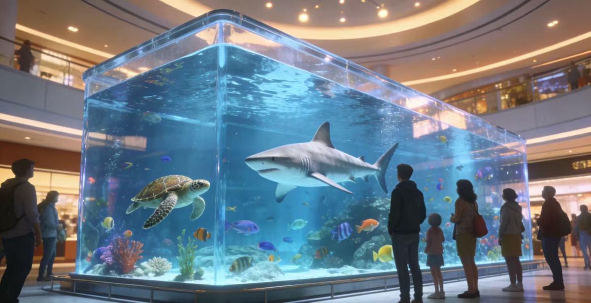 亚克力大型水族馆鱼缸1