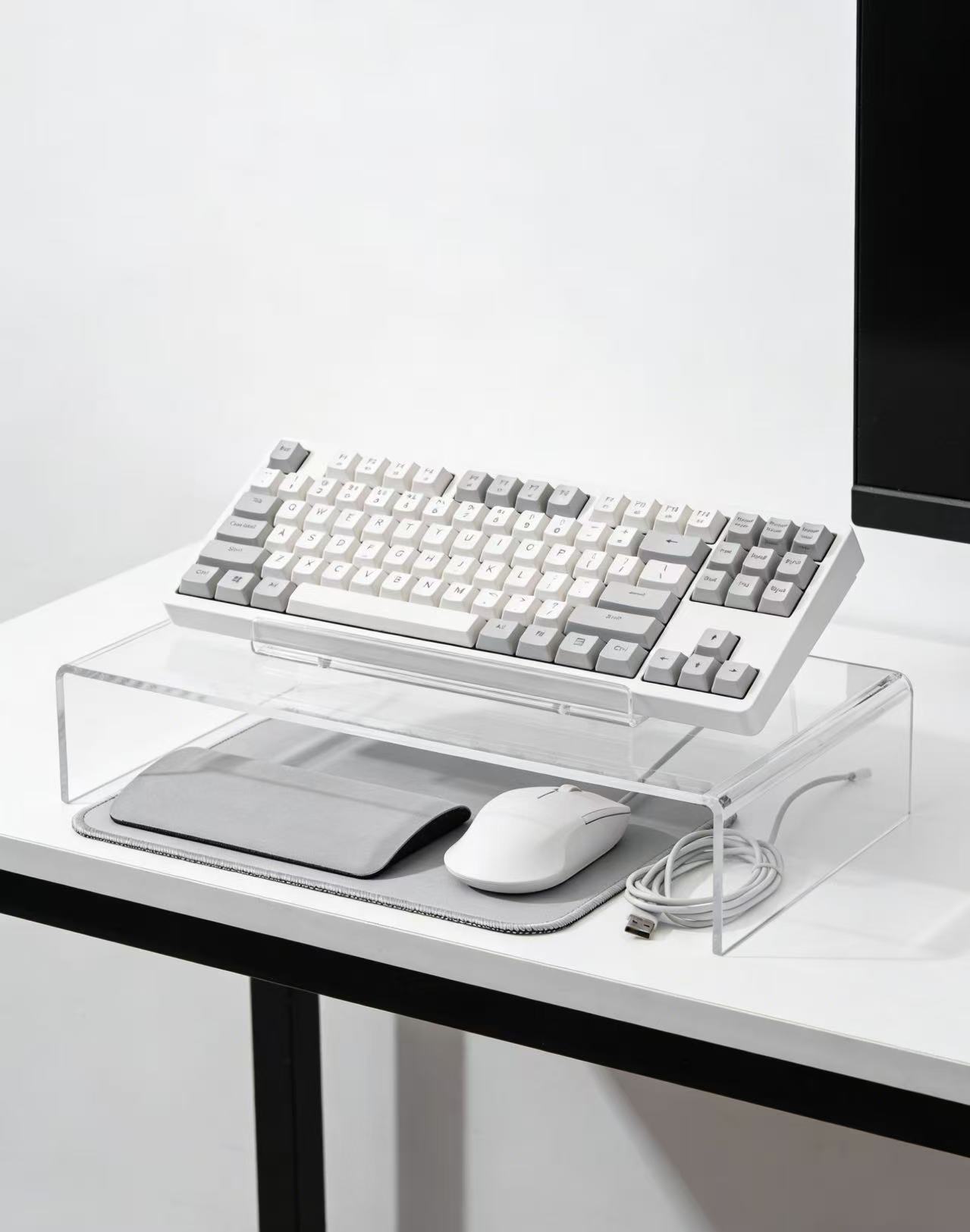 Acrylic Keyboard Stand: Waist-Protection and Space-Saving Dual Features