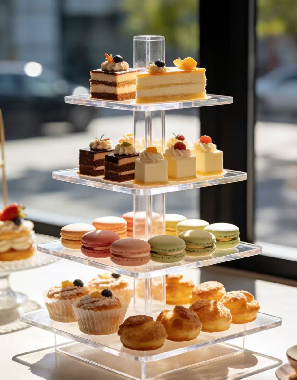 Acrylic display rack, dessert sales accelerator