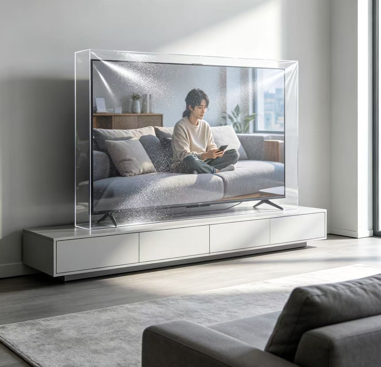 Myopia-friendly! High-transparency acrylic TV cover with zero image distortion and eye-friendly design