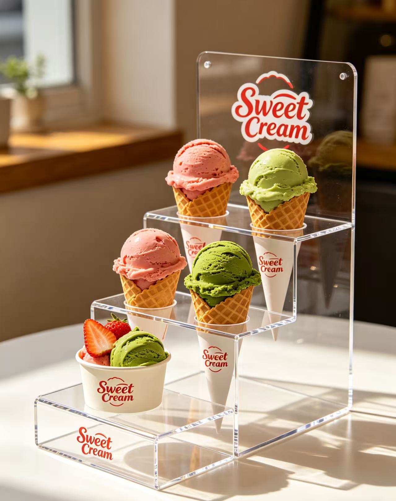 Great value for money! An essential display stand for ice cream shops