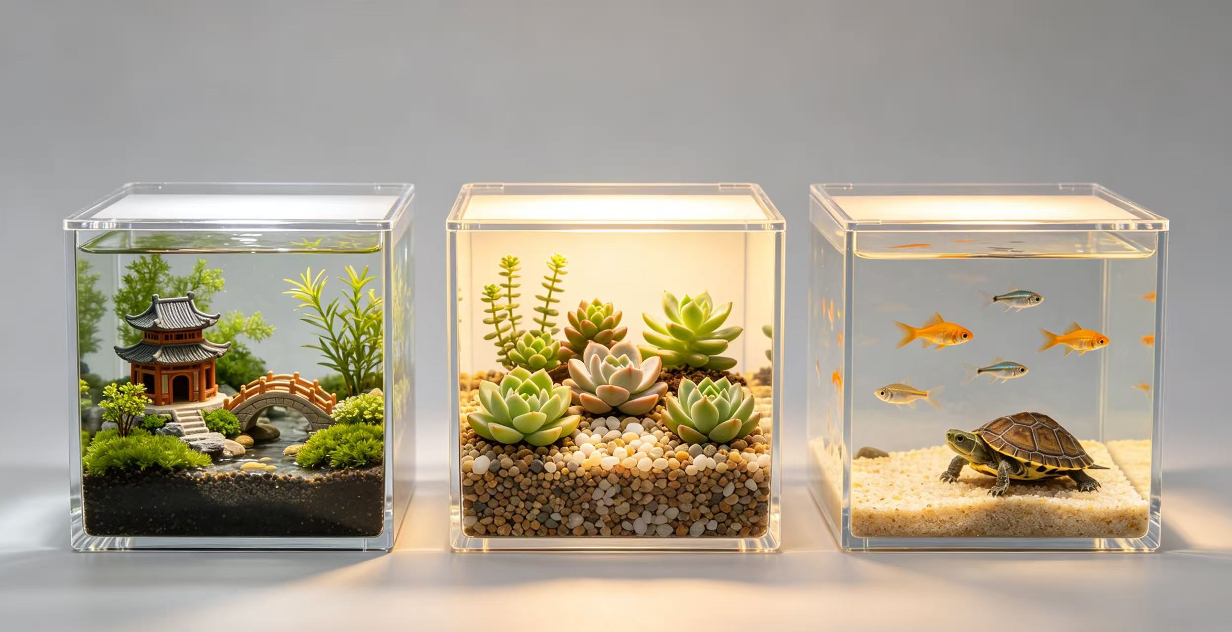 Break the stereotype! An aquarium can not only house fish but also create beautiful landscapes
