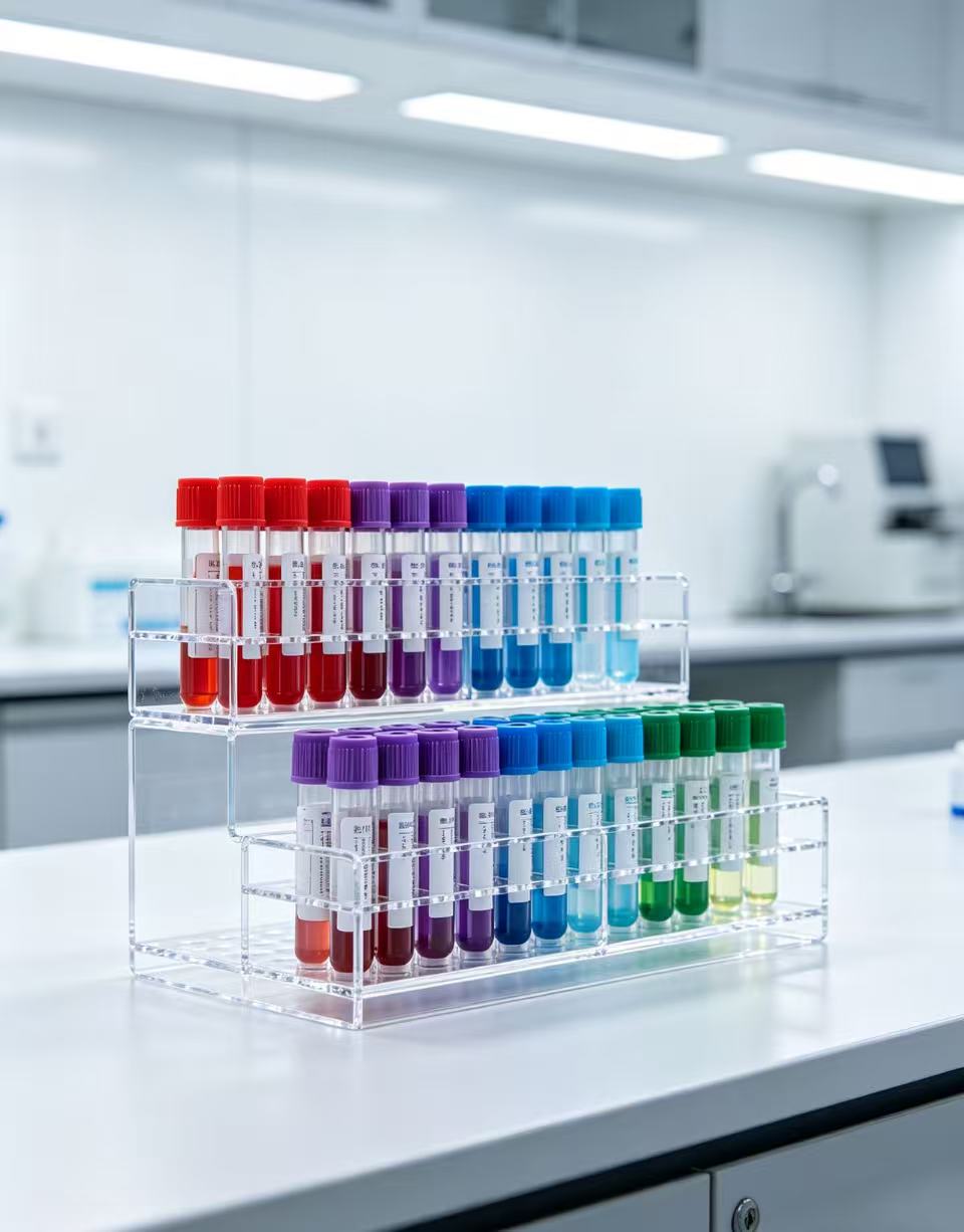 The new benchmark for medical-grade blood collection tube storage and display racks