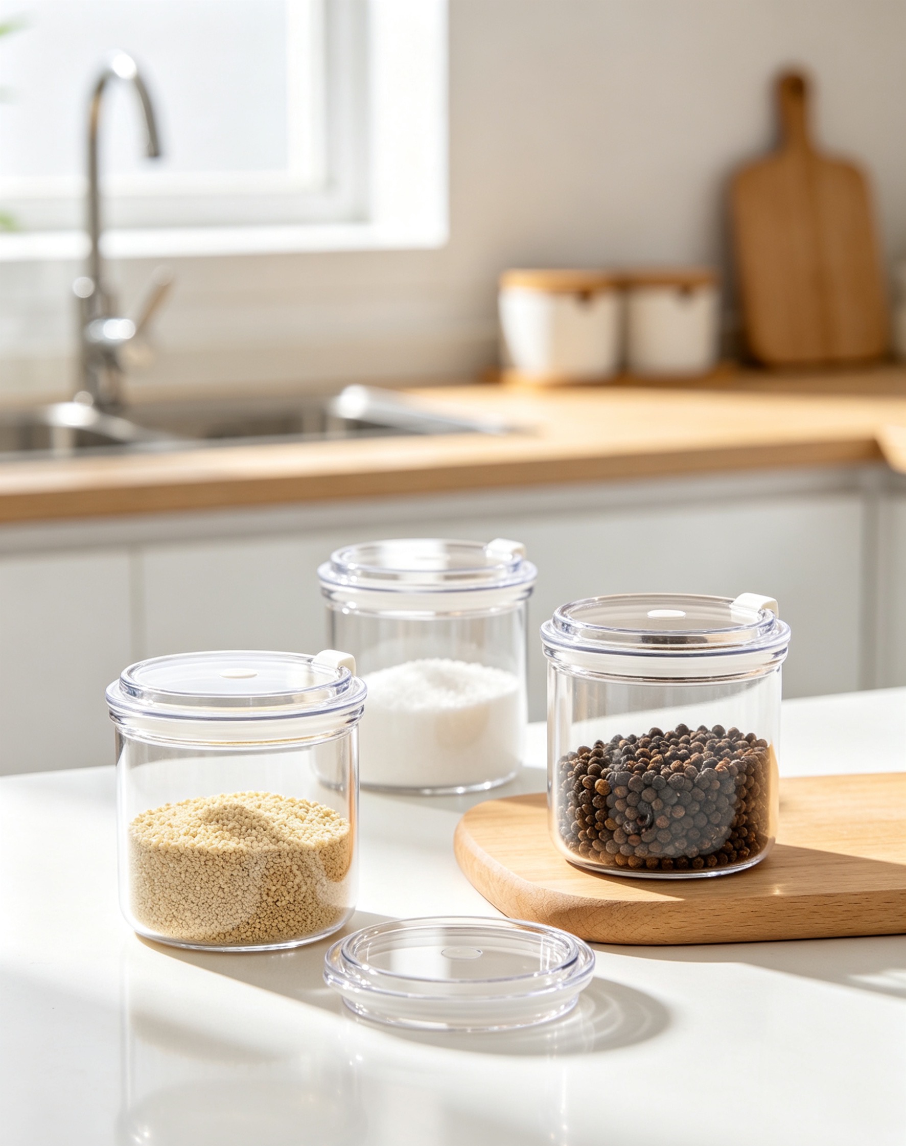 Acrylic-sealed seasoning jar for meiyu season – moisture-resistant, prevents clumping