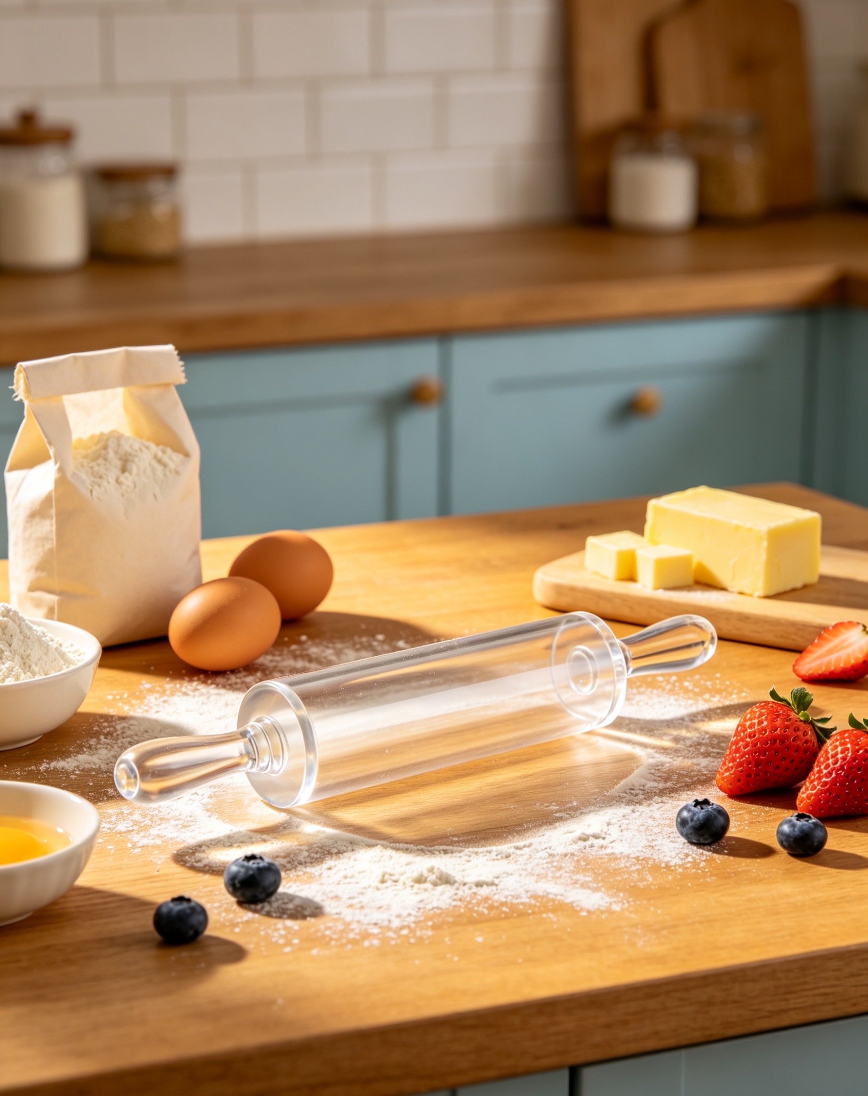 The acrylic rolling pin is multi-functional and extremely practical