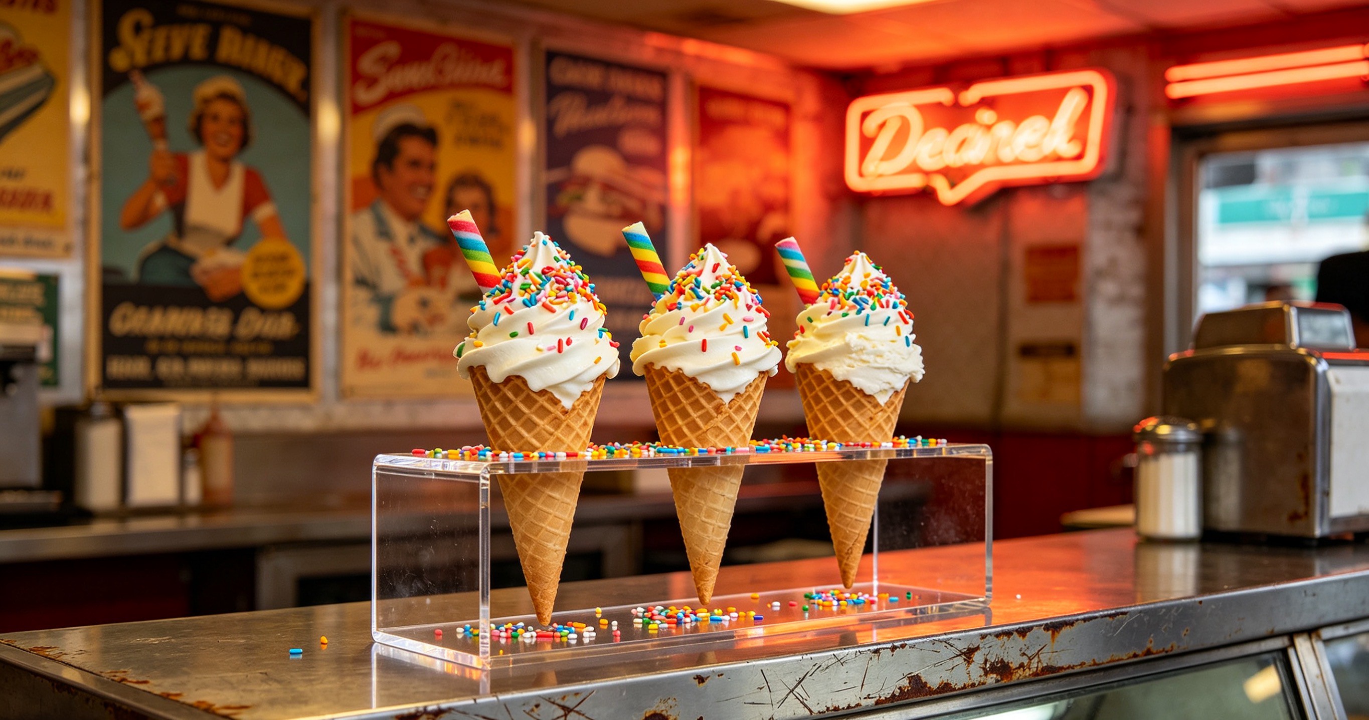 Master the use of acrylic stands to create eye-catching ice cream displays