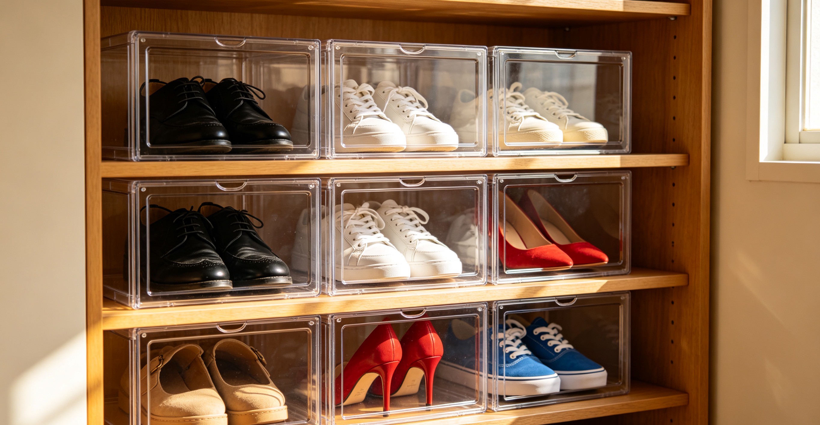 The anti-oxidation shoe case preserves the original white color of your white sneakers