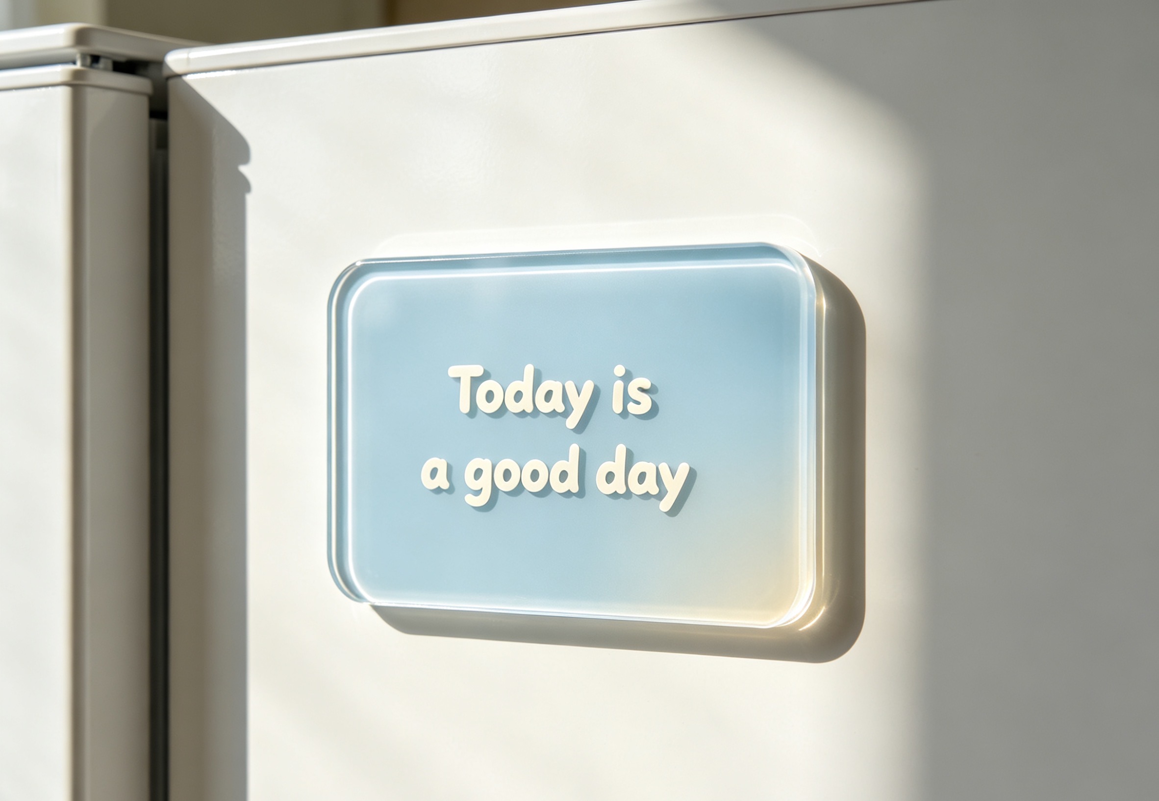 The acrylic refrigerator message board captures heartwarming moments of daily life