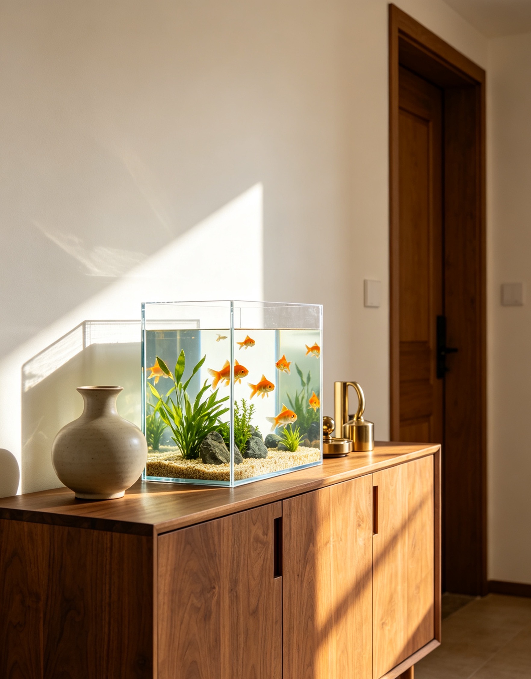 A versatile acrylic fish tank that adds a gentle touch to your home
