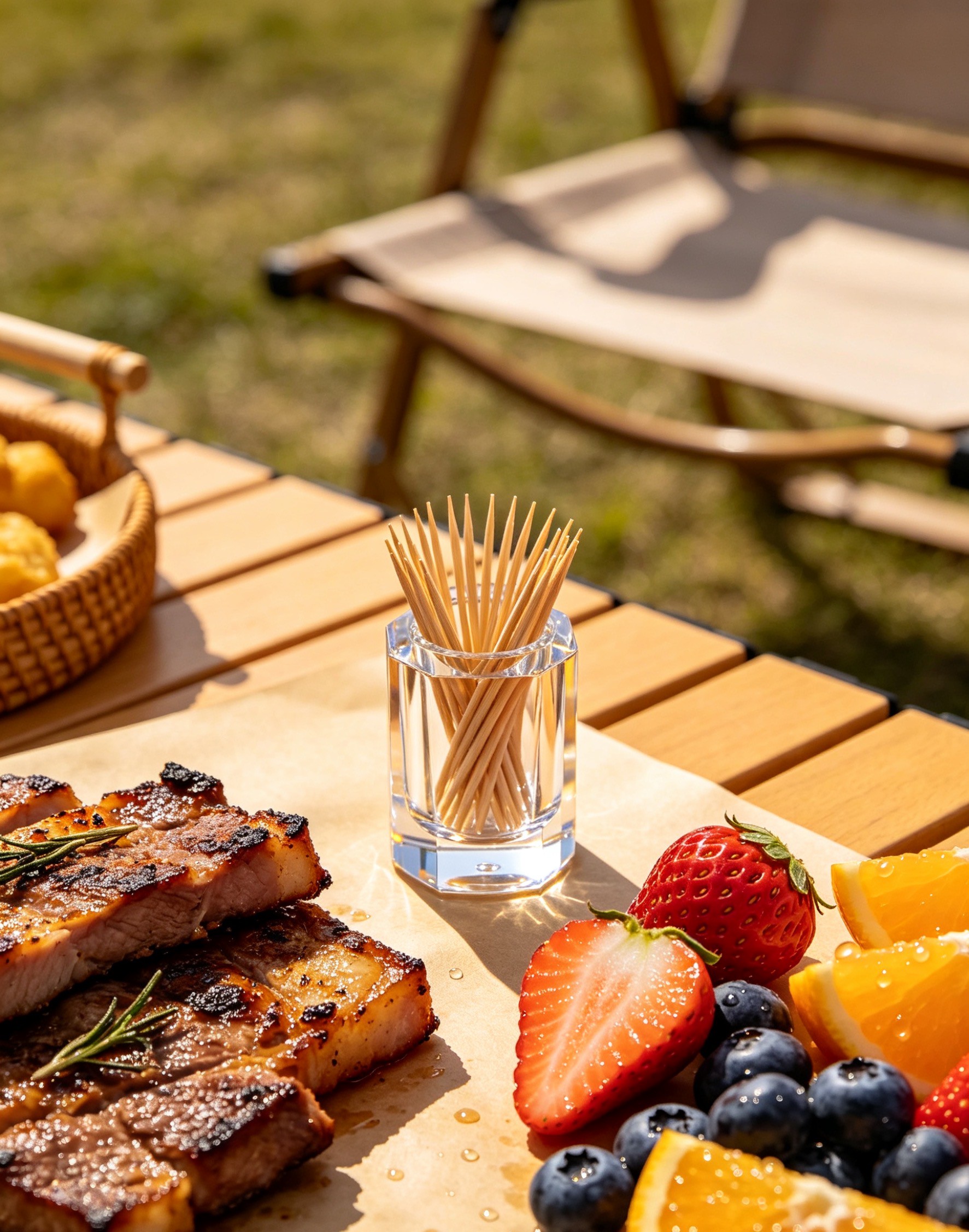 Great camping accessory! Portable, drop-resistant acrylic toothpick holder