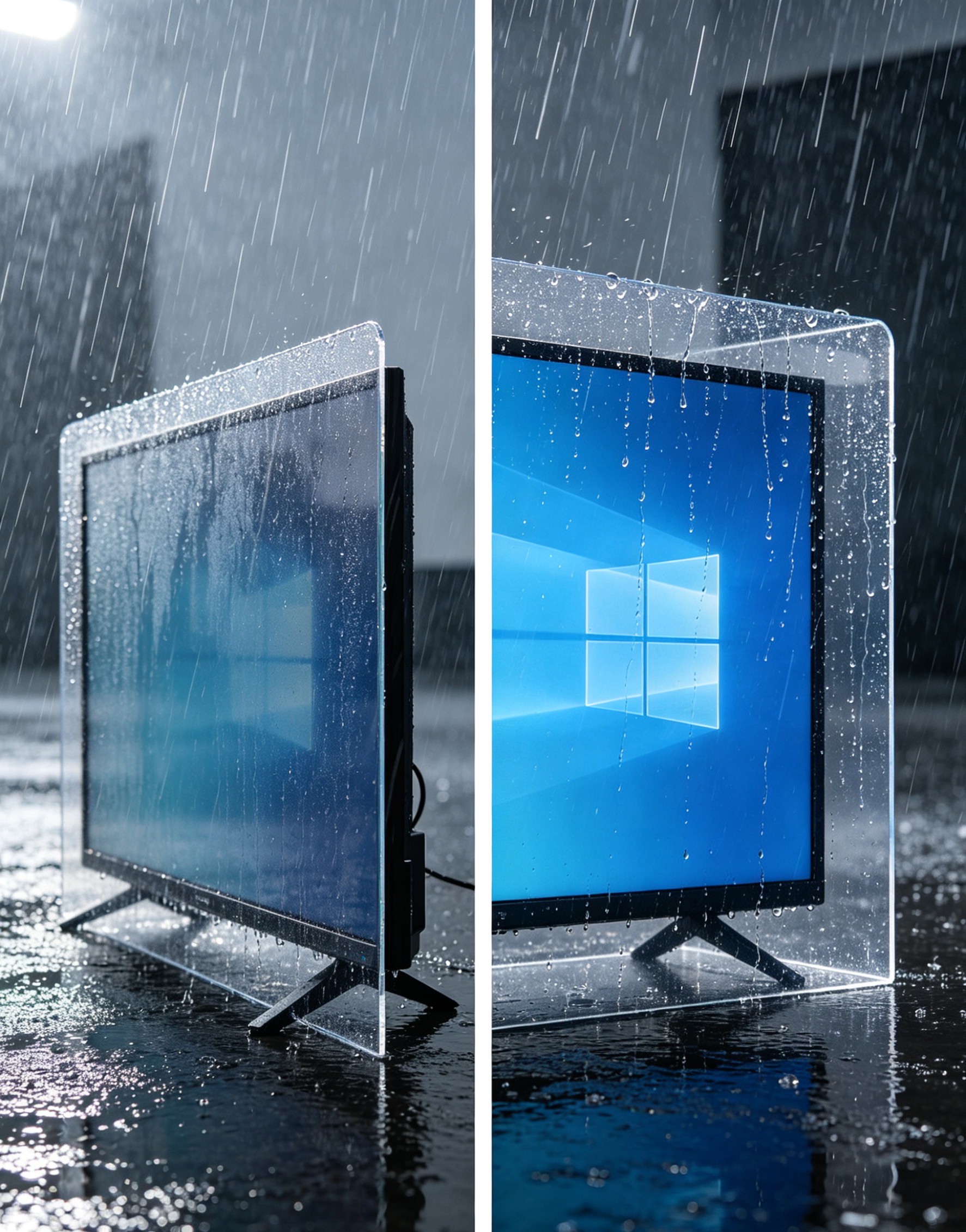 The acrylic TV cover protects your outdoor audio-visual experience