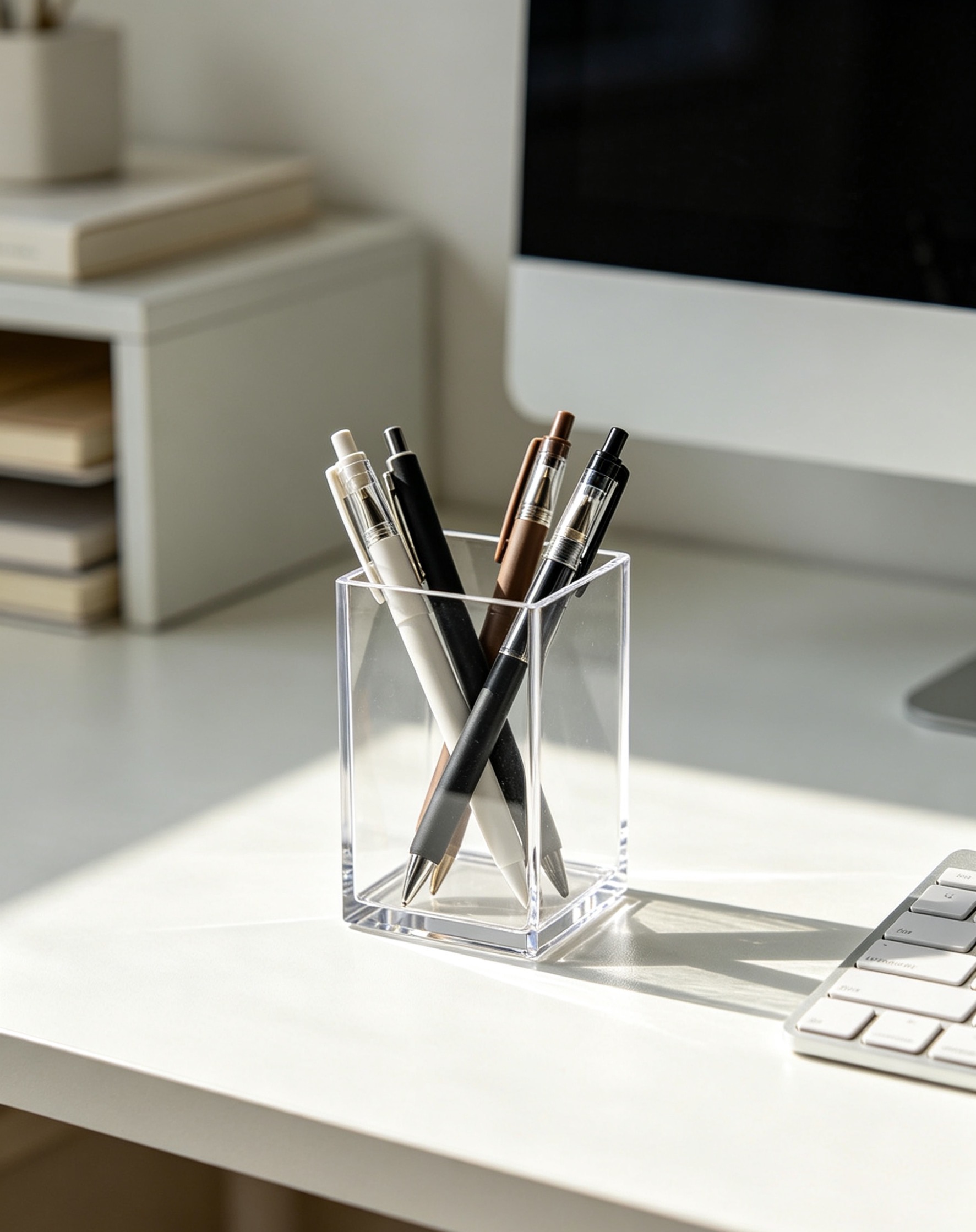 Reusable acrylic pen holder! Organizing items also helps reduce carbon emissions and protect the Earth