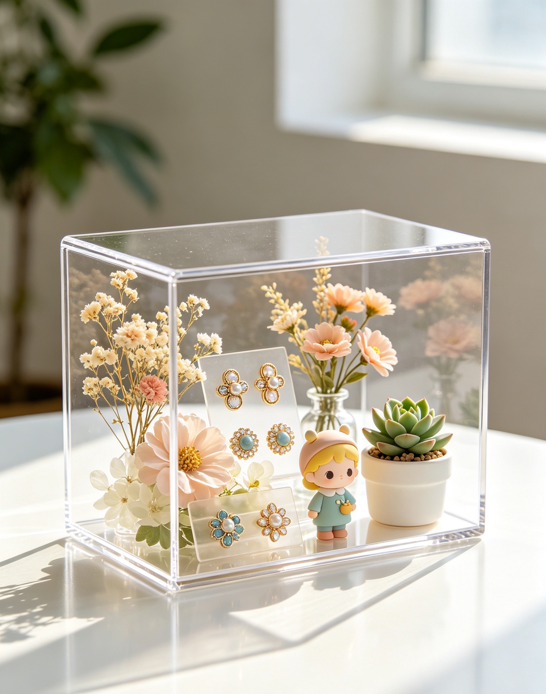 A multi-functional acrylic display box! The ultimate all-in-one desk storage solution