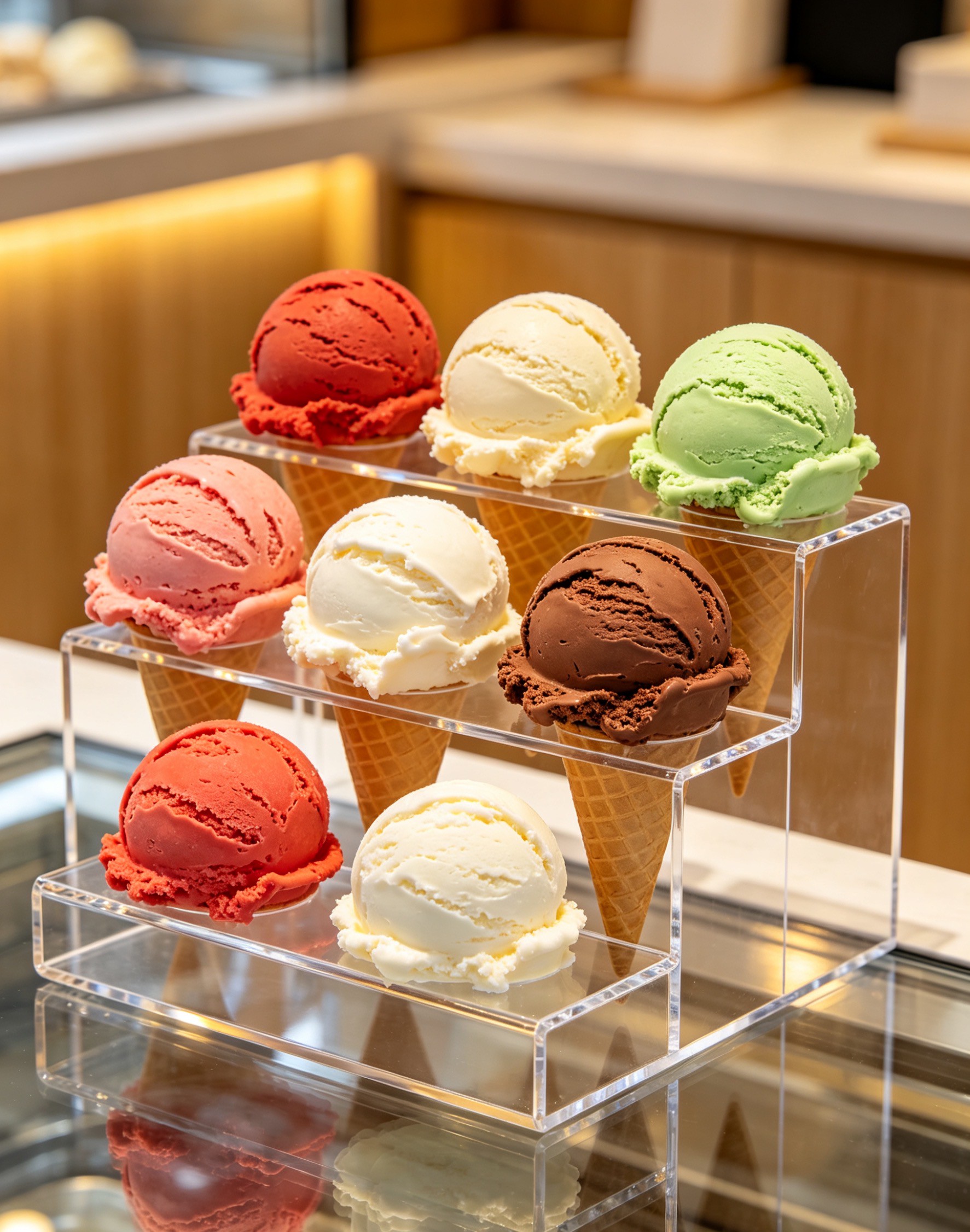 Acrylic display rack – perfect for showcasing ice cream products with high sales performance