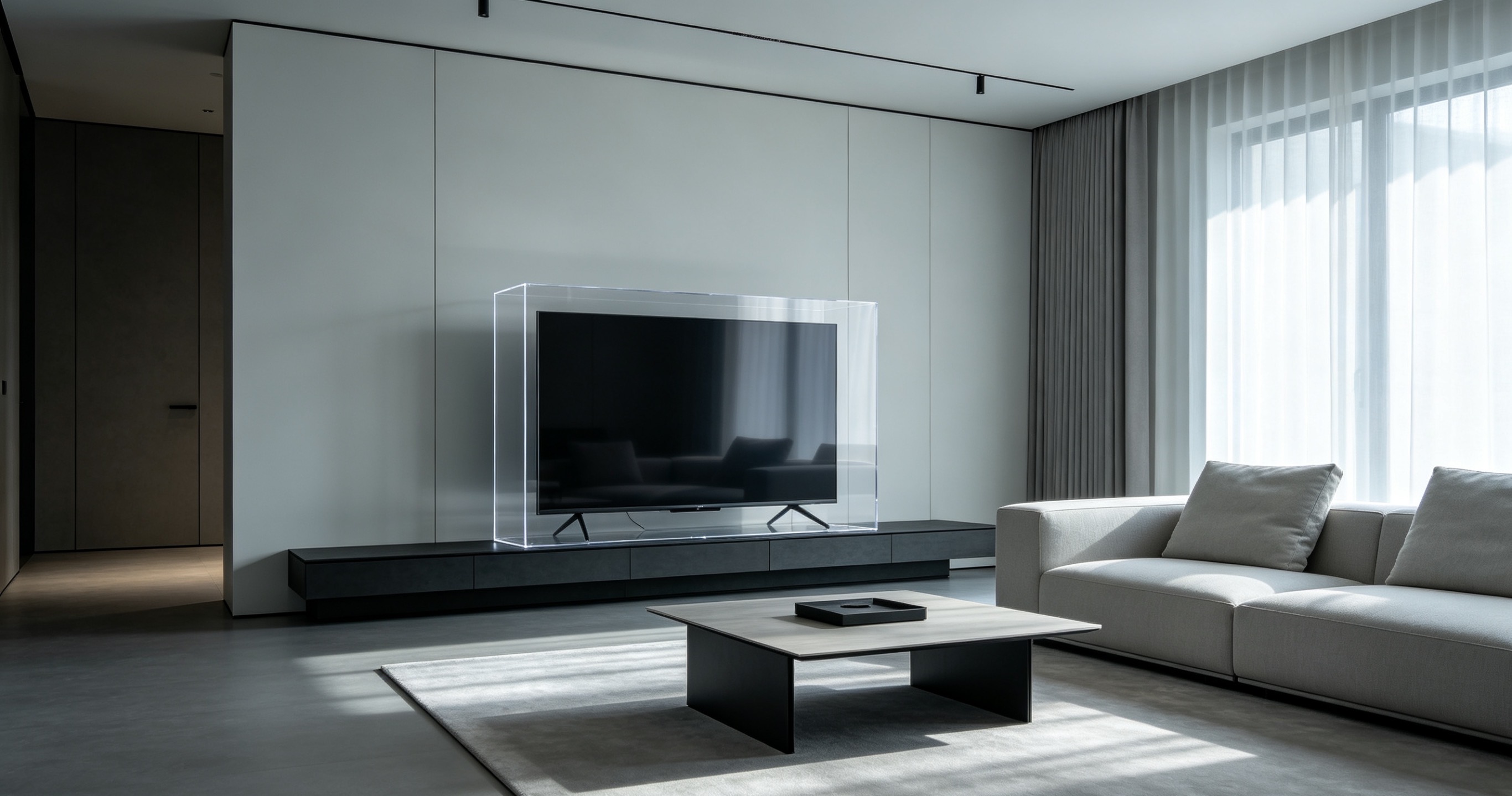 Acrylic TV cover – creating a minimalist yet stylish living room