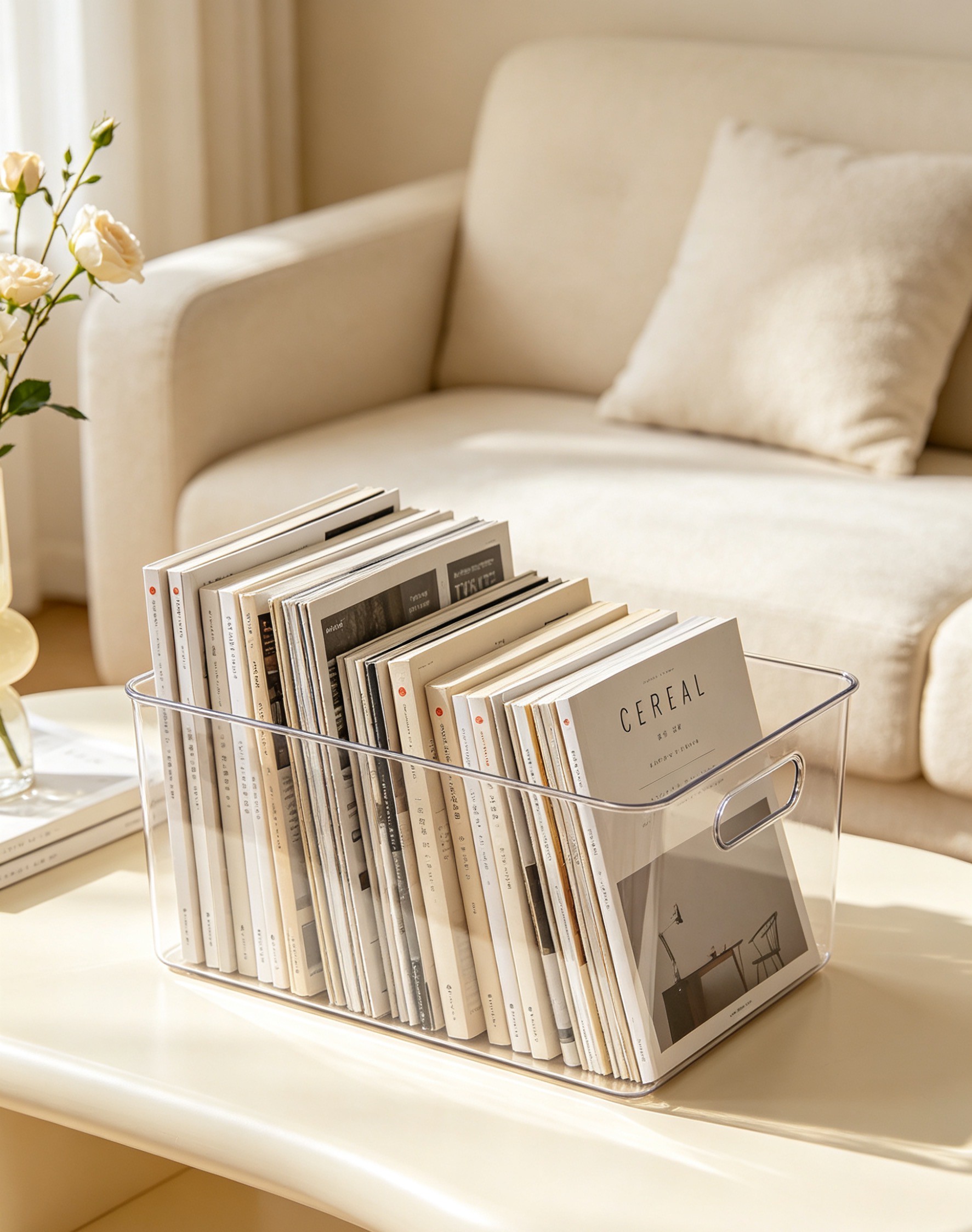 High-transparency acrylic storage box – perfect for organizing books and creating a cozy home environment