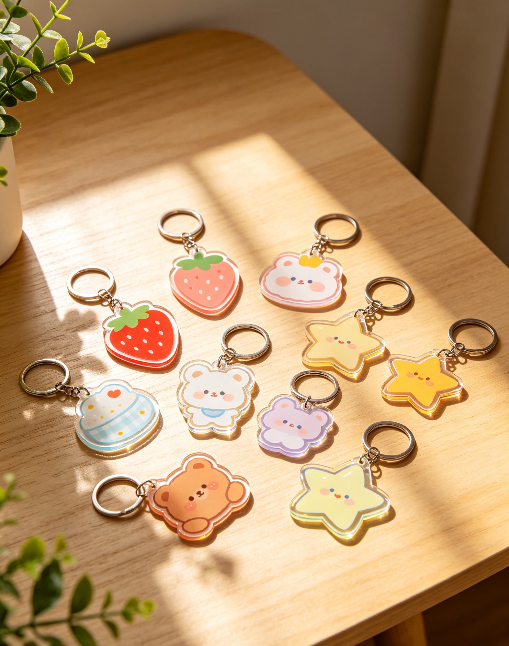 A practical acrylic keychain that helps organize your daily clutter