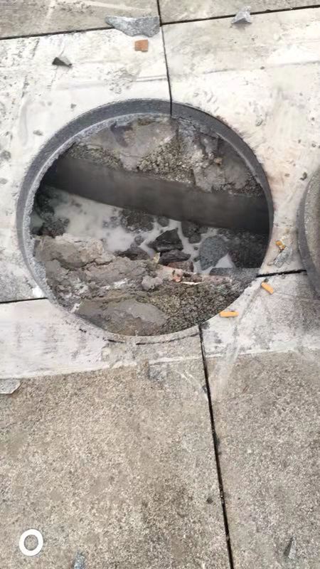 Colorful outdoor trench digging