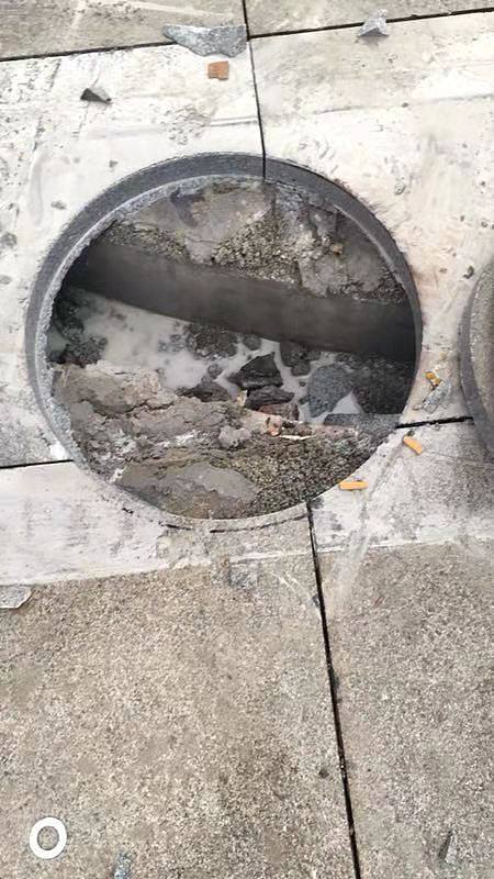 Colorful outdoor trench digging