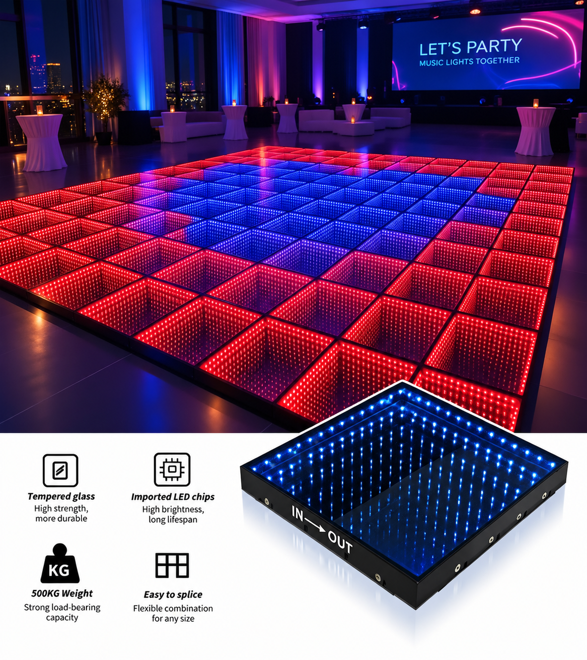 3D LED Dance Floor | 3D Infinity & Mirror Effects