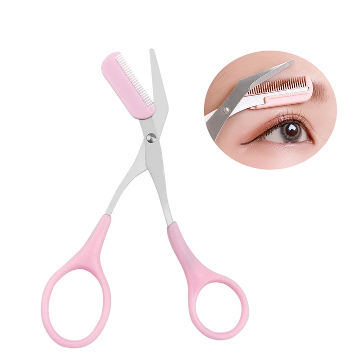 Best Price High Quality Eyebrow Trimmer Scissors with Comb, Women's Eyebrow Hair Removal and Beauty Tools, Plastic Surgery and Cutting