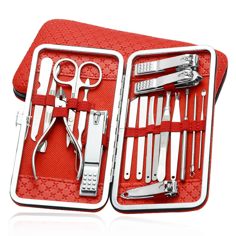 Professional nail clipper set, decoration foot care tool, stainless steel nail and foot trimming set, 18 piece set/set, nail trimming set