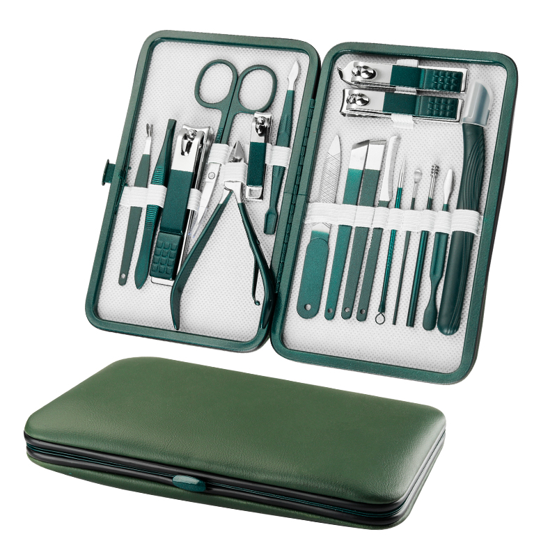 Dark green nail clipper and nail art set