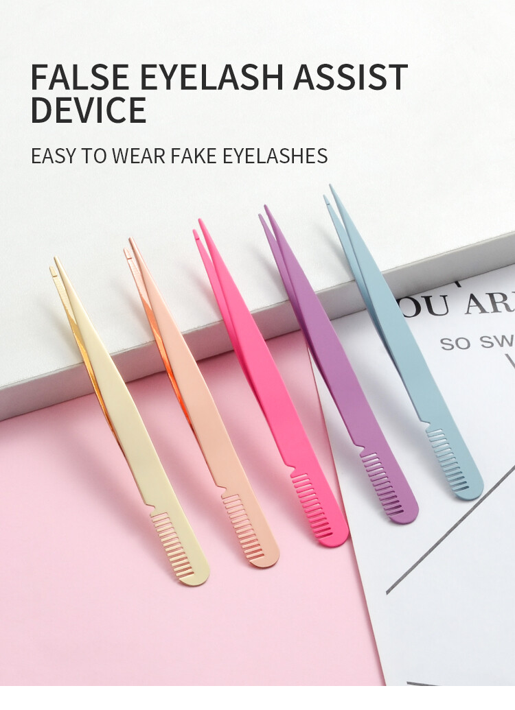 Tweezers with brow comb